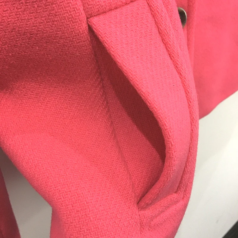 Talbots Petites Floral Print Lining Pink Double Breasted Peacoat Ladies Size 4P - Image 5