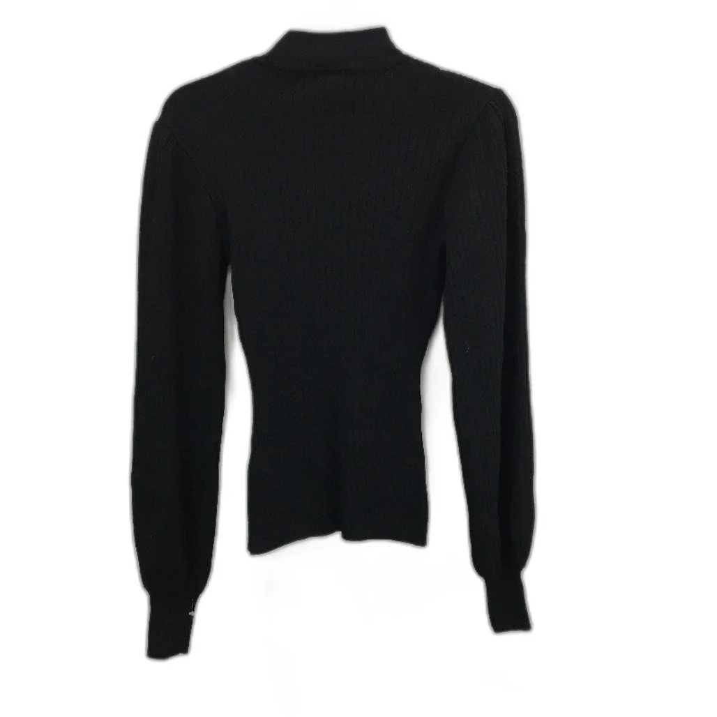 Seed Heritage Ribbed Mock Neck Blouson Sleeve Black Knit Top Ladies Size XS - Image 2
