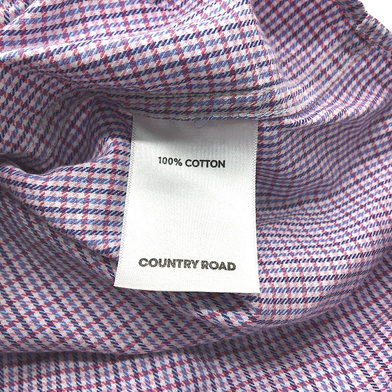 Country Road Slim Fit Premium Cotton Plaid Casual Shirt Mens Size 39/S - Image 5