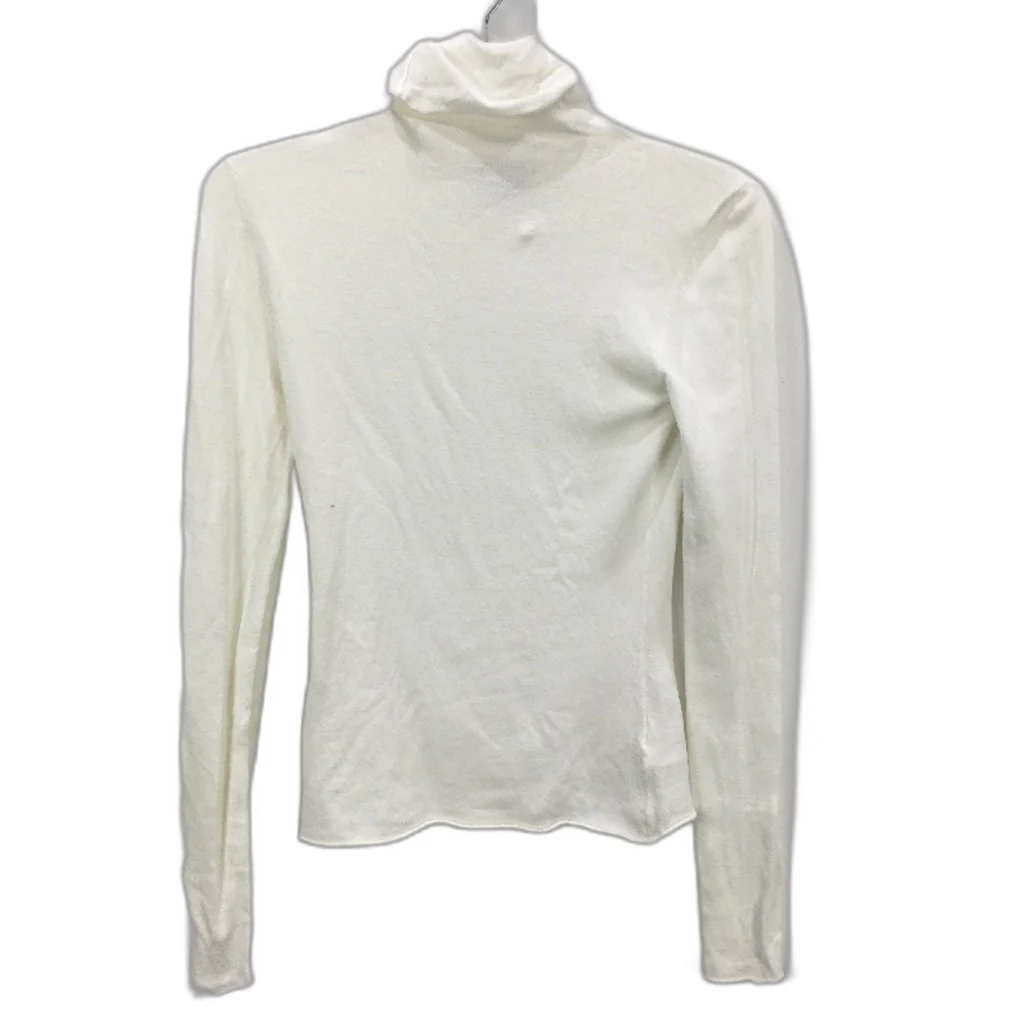 Max&Co Thin Stretch White Long Sleeve Turtleneck Top Ladies Size Medium