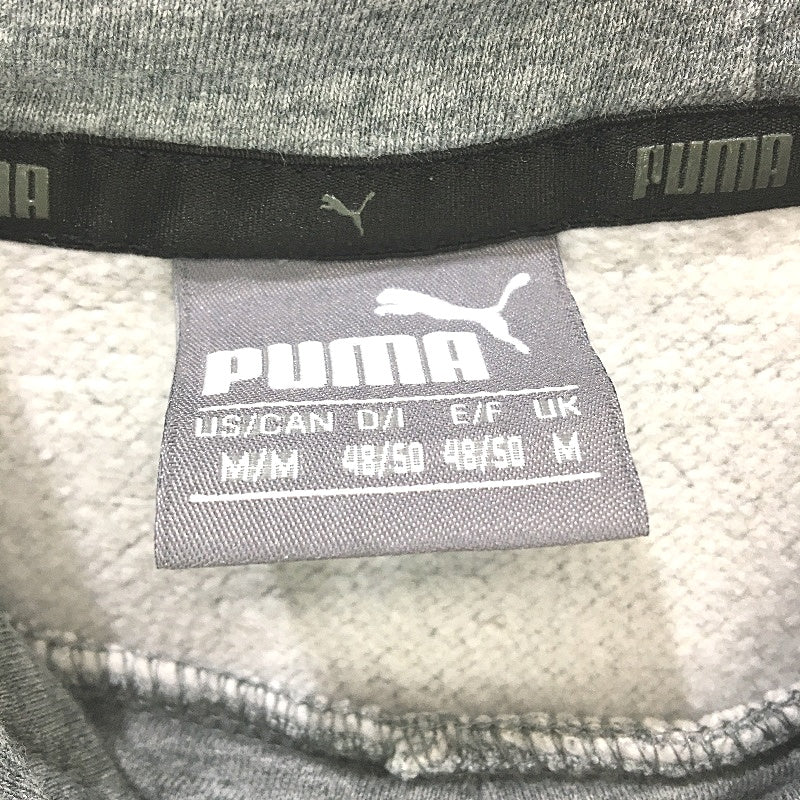 Puma Monogram Logo Grey Marle Fleece Pullover Hoodie Mens Size Medium - Image 3