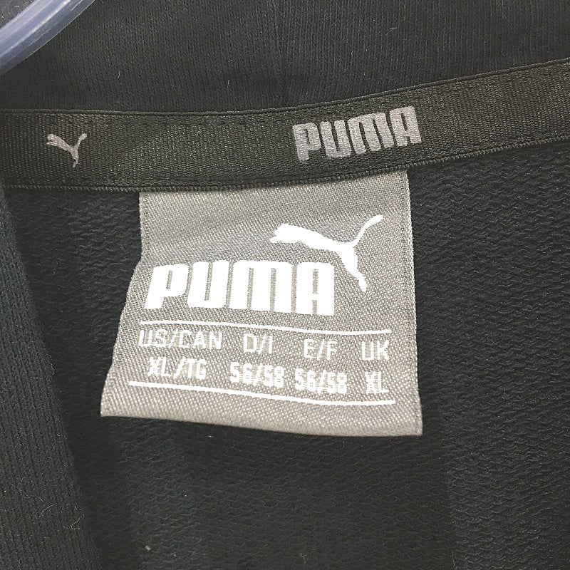 Puma Logo Graphic Print Short Sleeve Black Hooded Training Top Mens Size XL - Image 3
