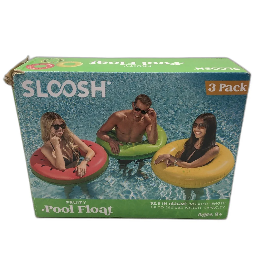 SLOOSH 3 Piece 32.5 Inch Fruity Swim Rings Pool Float for Ages 9 Plus NEW - Image 3