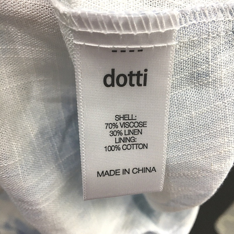Dotti Janie Corset Waist Detail White Blue Floral Midi Dress Ladies Size AU 8 - Image 4