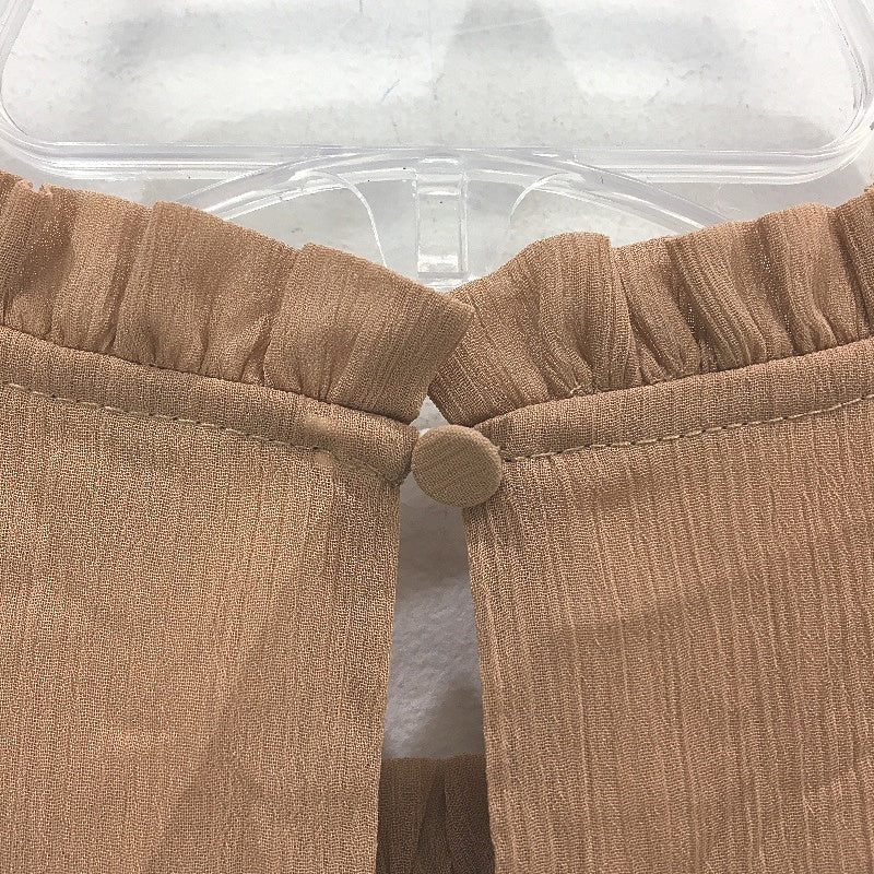 Tokito Lace Stitch Detail Toffee Brown Shortsleeve Blouse Top Ladies Size 10 NEW - Image 3
