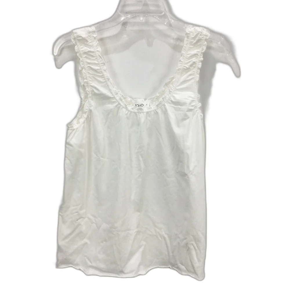 Soho Ruffle Relaxed Fit White Cotton Pyjama Tank Top Ladies Small NEW - Image 2