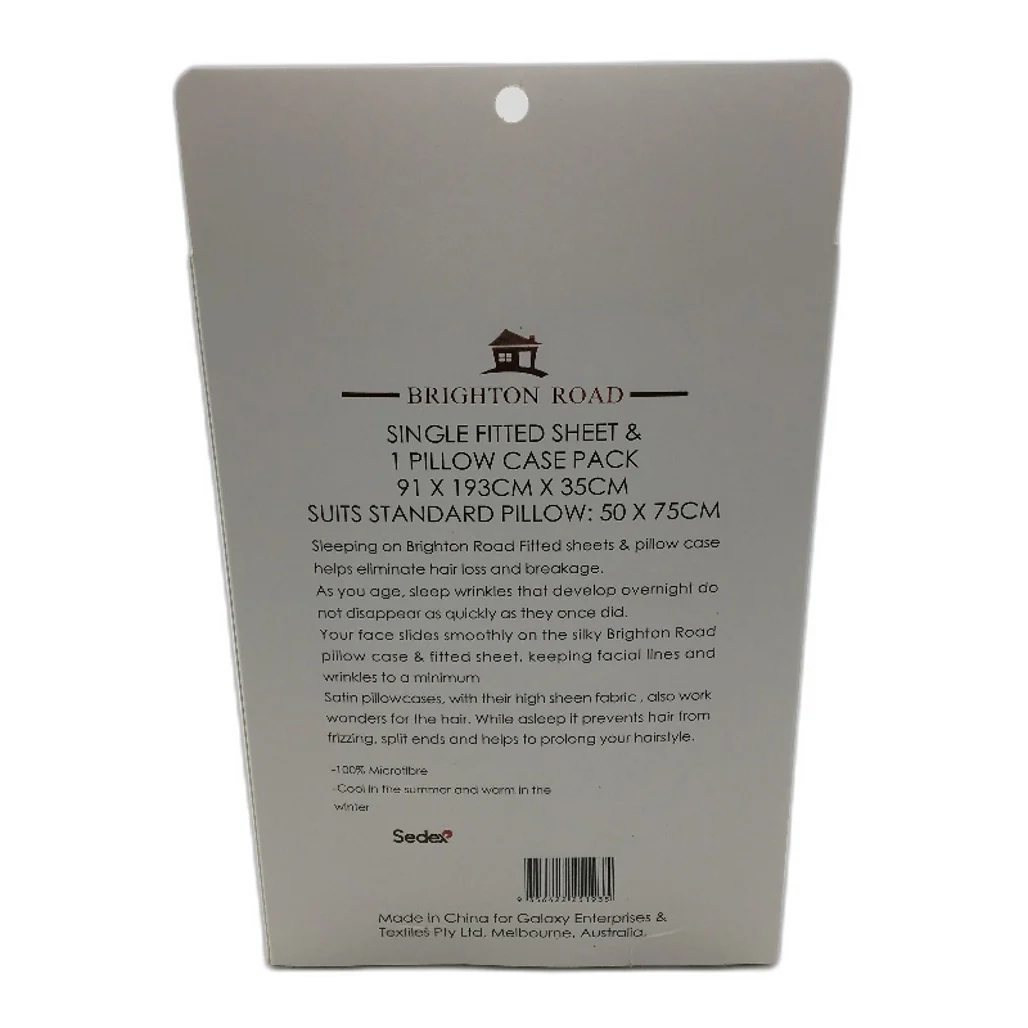 Brighton Road Champagne Gentle On Hair & Skin Satin SINGLE Fitted Sheet Pack NEW - Image 2