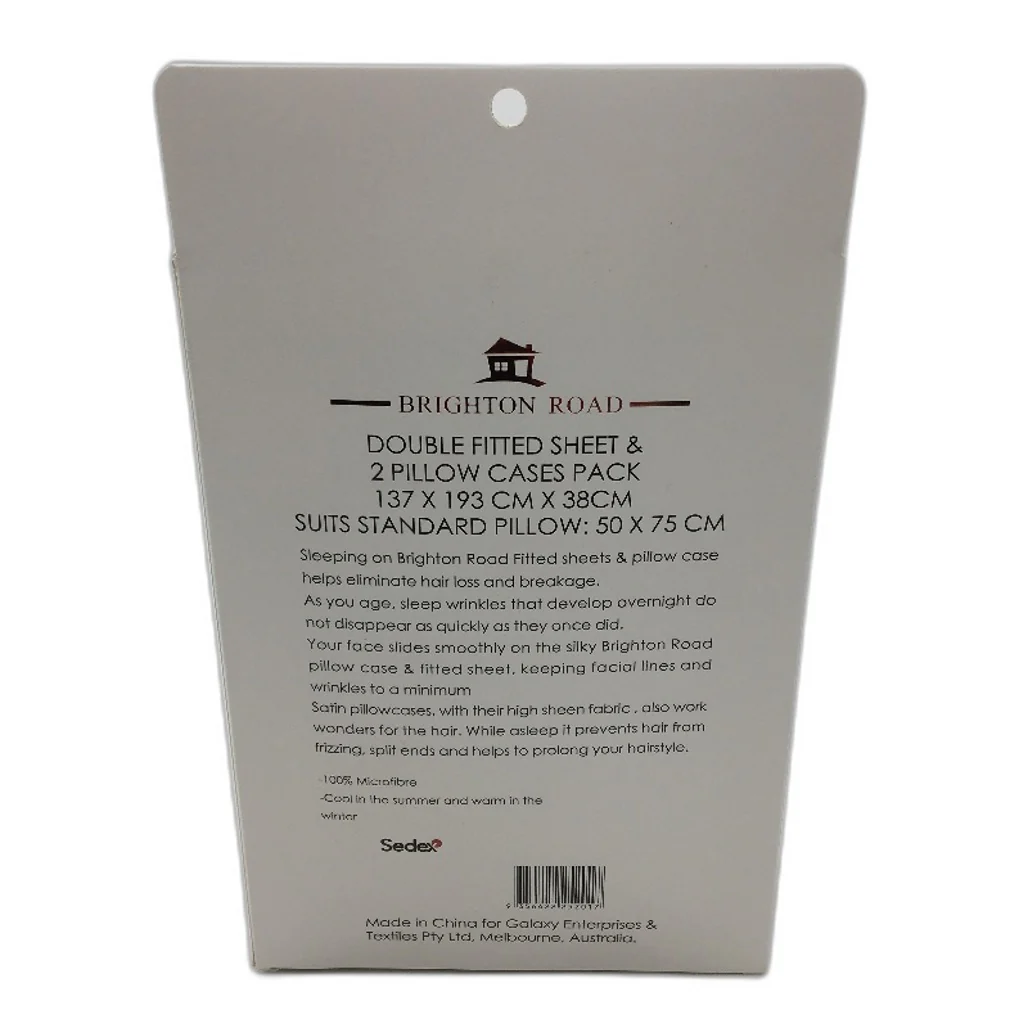 Brighton Road Champagne Gentle On Hair & Skin Satin DOUBLE Fitted Sheet Pack NEW - Image 2