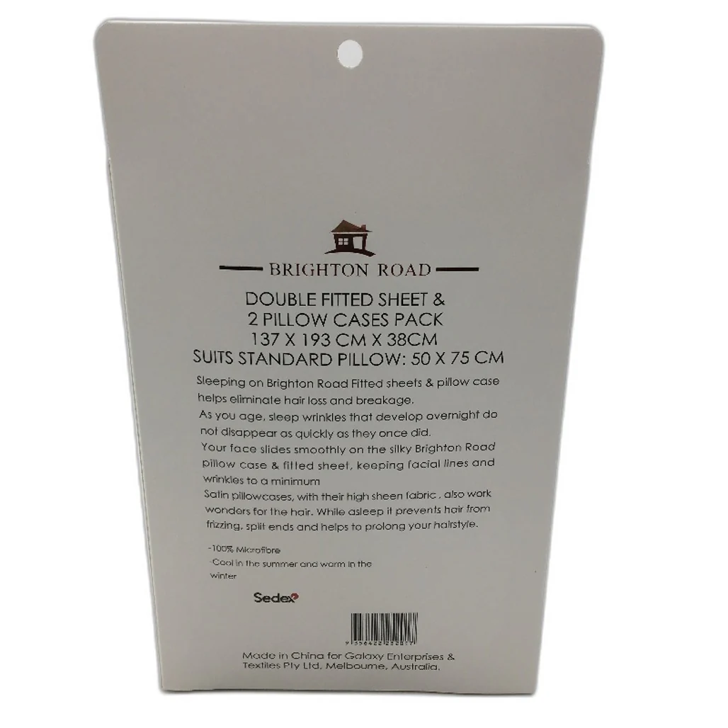 Brighton Road Pink Gentle On Hair & Skin Satin DOUBLE Fitted Sheet Pack NEW - Image 2