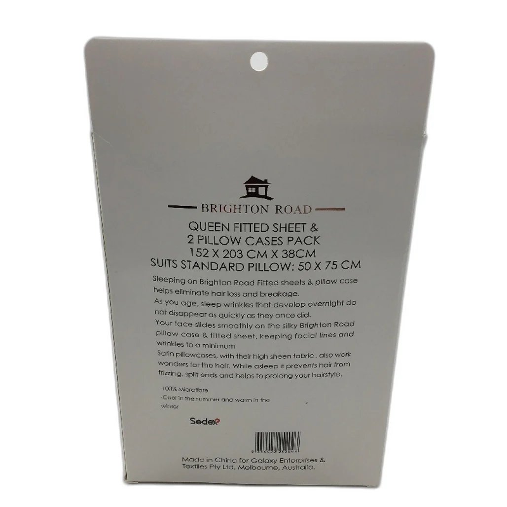 Brighton Road Navy Blue Gentle On Hair & Skin Satin QUEEN Fitted Sheet Pack NEW - Image 2