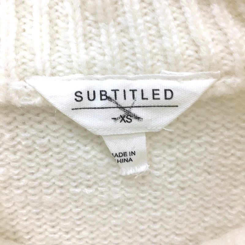 Subtitled Maxie Oversized Knitted Ribbed Ivory Jumper Ladies Size XS NEW - Image 3
