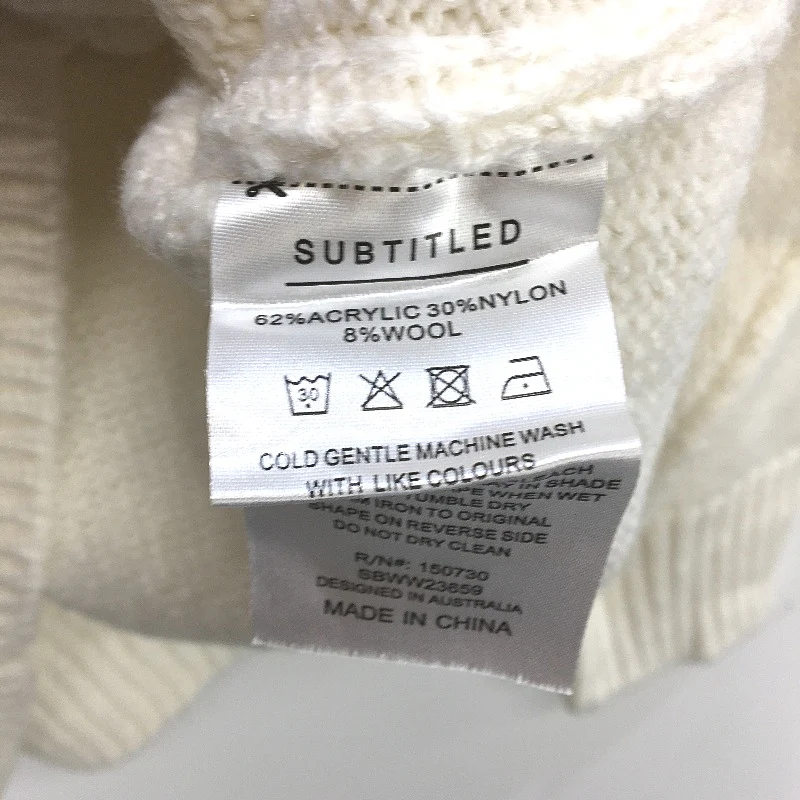 Subtitled Maxie Oversized Knitted Ribbed Ivory Jumper Ladies Size XS NEW - Image 4