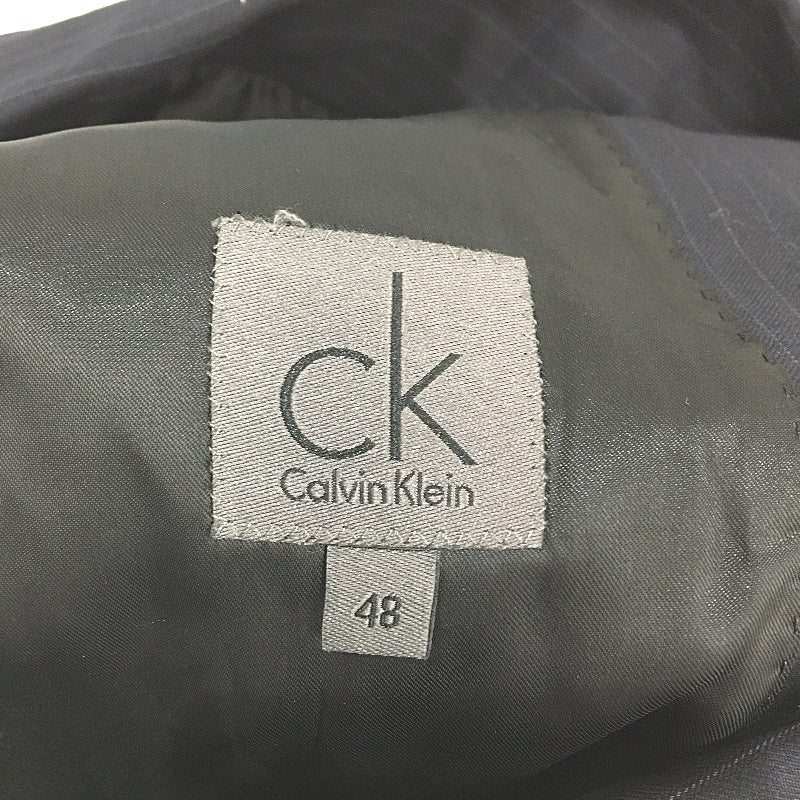 Calvin Klein Navy Pinstripe Single Breasted Fully Lined Blazer Mens Size 48 - Image 3