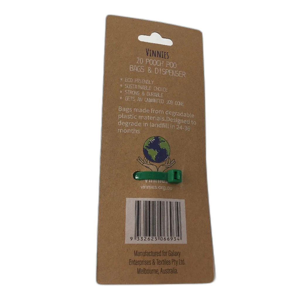 Vinnies 12pk 20 Degradable Pooch Poo Bags and Dispenser NEW - Image 2