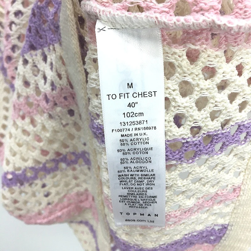 Top Man Myer Crochet Style Open Gapped Multicoloured SS Shirt Mens Sze M NEW - Image 4