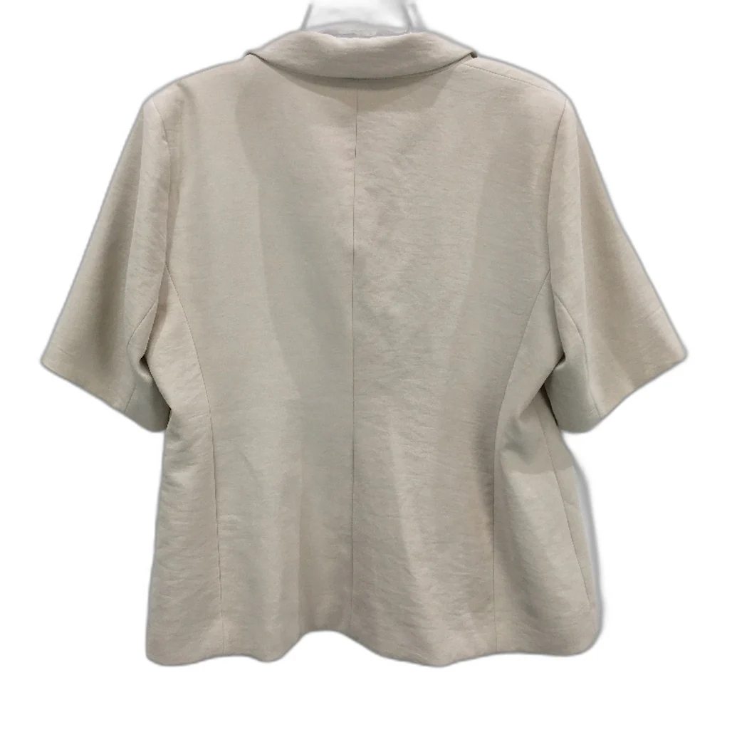 Tokito Petites Stone Beige Button Up Short Sleeve Fully Lined Top Size M NEW - Image 2