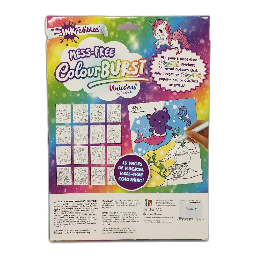 Hinkler Inkredibles Mess-Free Colourburst Unicorns Colouring Pack Ages 3+ NEW - Image 2