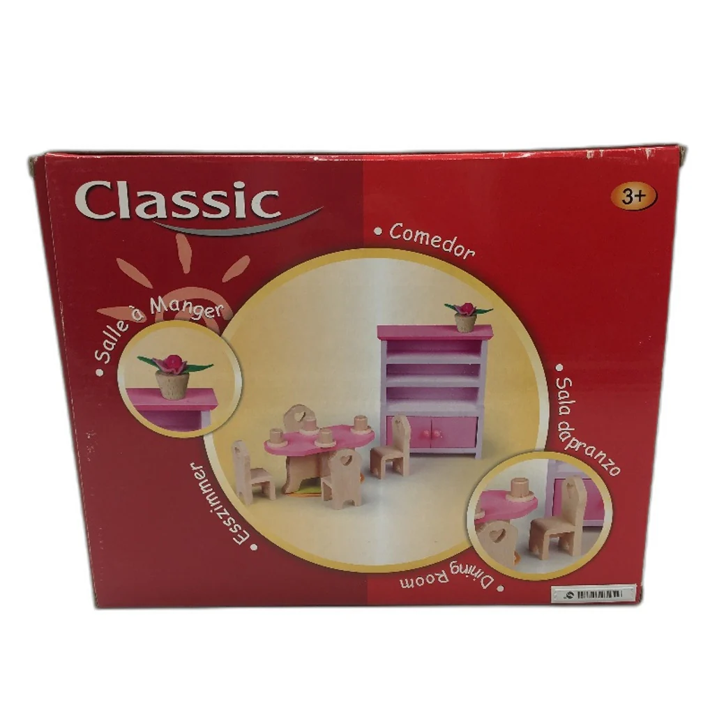 Classic Toys Inc Wooden Dining Room Doll House Furniture Pack Ages 3+ NEW - Image 2