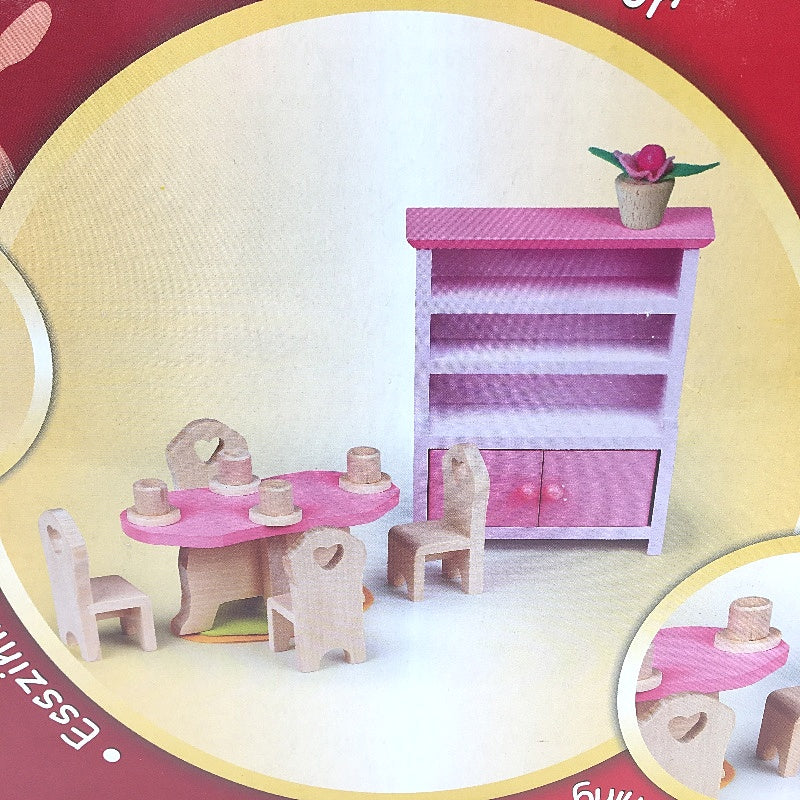 Classic Toys Inc Wooden Dining Room Doll House Furniture Pack Ages 3+ NEW - Image 3