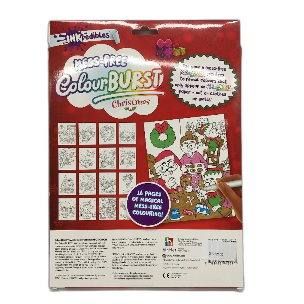 Hinkler Inkredibles Mess-Free Colourburst Christmas Colouring Pack Ages 3+ NEW - Image 2