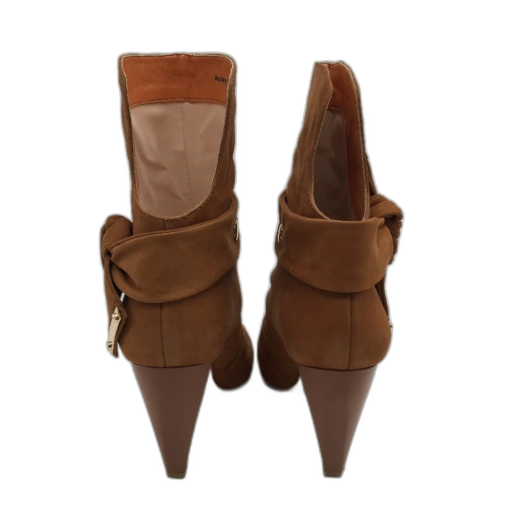 Belanci Madame Chantelle Italian Tan Suede Leather Boots Ladies Size EU 38 NEW - Image 5