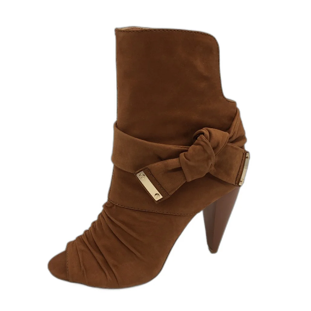 Belanci Madame Chantelle Italian Tan Suede Leather Boots Ladies Size EU 36 NEW