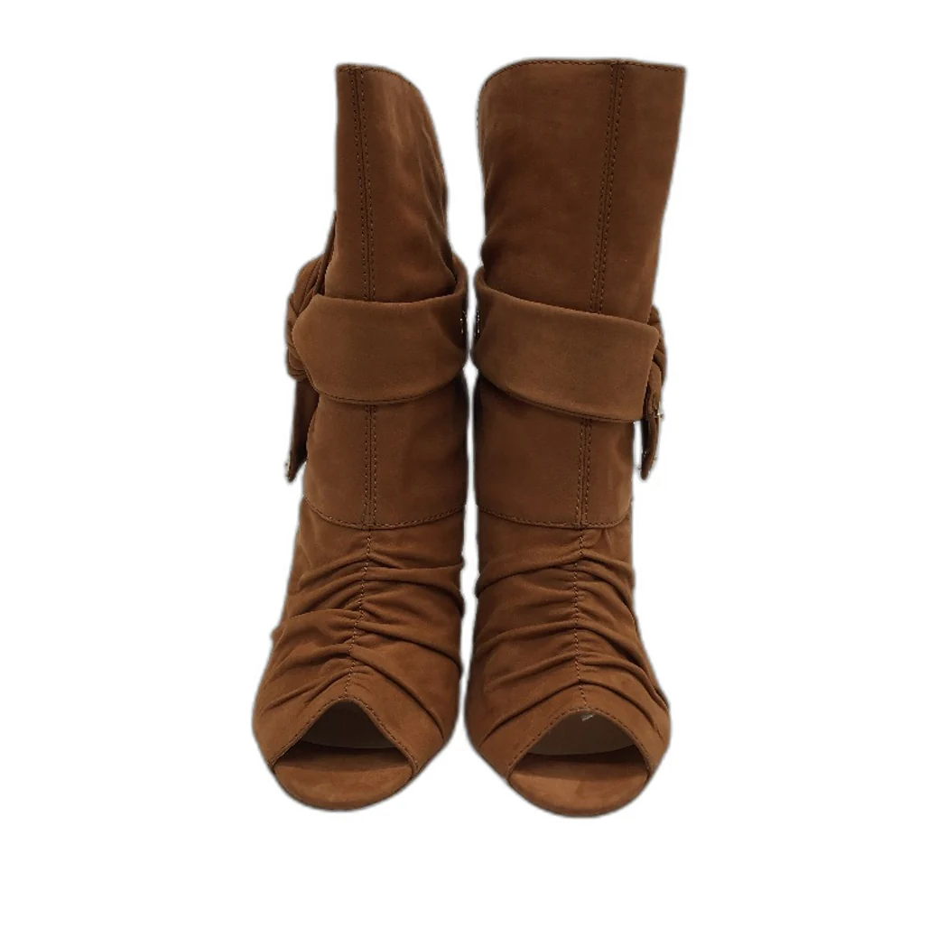 Belanci Madame Chantelle Italian Tan Suede Leather Boots Ladies Size EU 36 NEW - Image 3