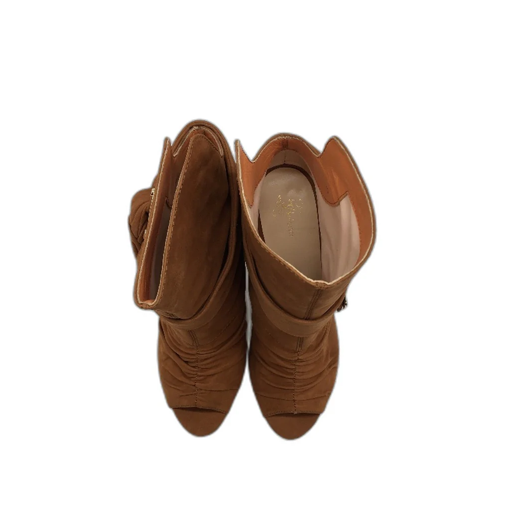 Belanci Madame Chantelle Italian Tan Suede Leather Boots Ladies Size EU 36 NEW - Image 4