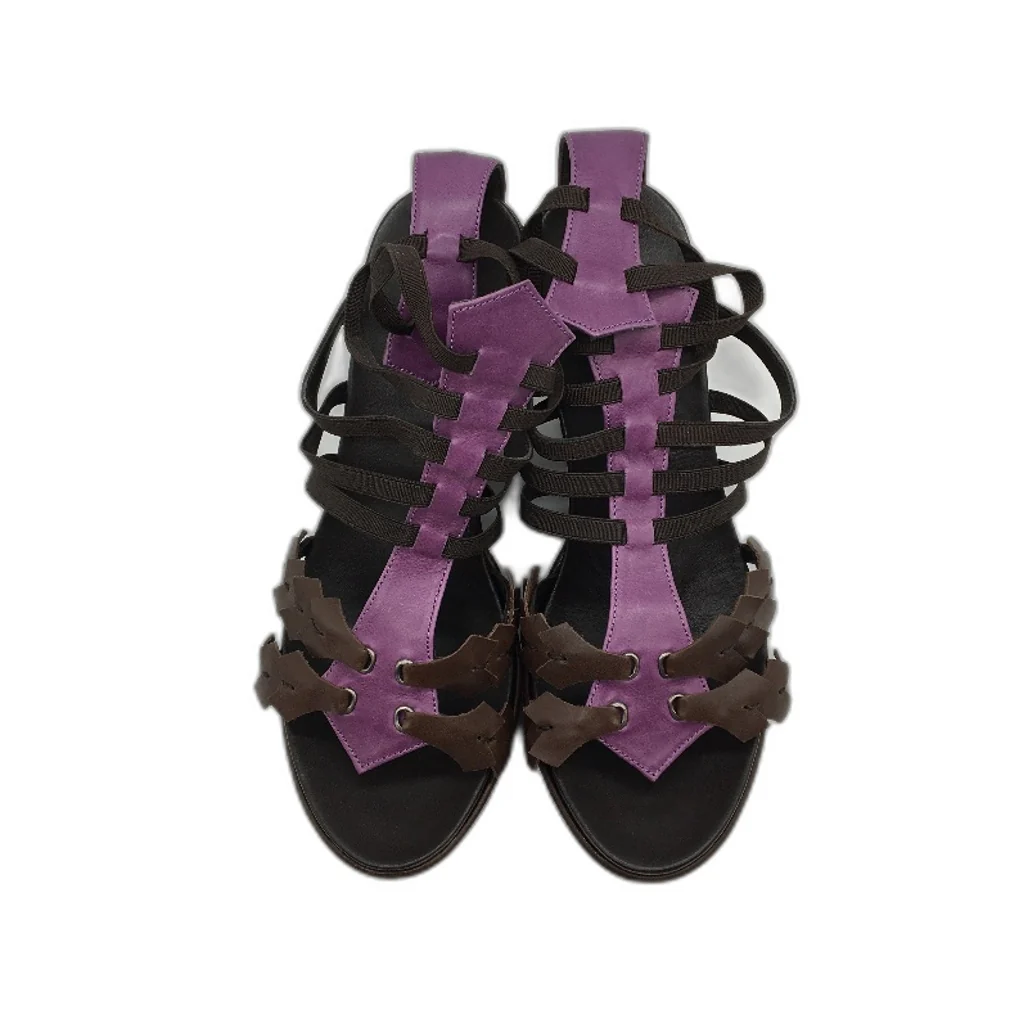 Audley Faded Peonia Vietri Spanish Made Leather Wedge Shoes Size EU 38 NEW - Image 4