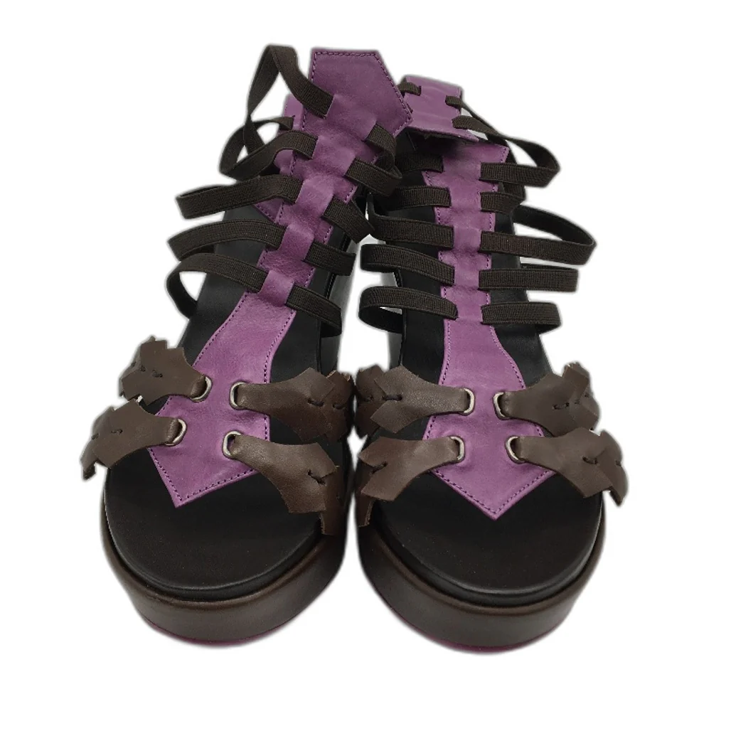 Audley Faded Peonia Vietri Spanish Made Leather Wedge Shoes Size EU 41 NEW - Image 3
