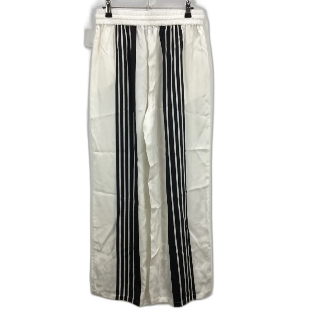 Basque White Black Stripe Elastic Waste Casual Wide Leg Pants Ladies Size 10 NEW - Image 2