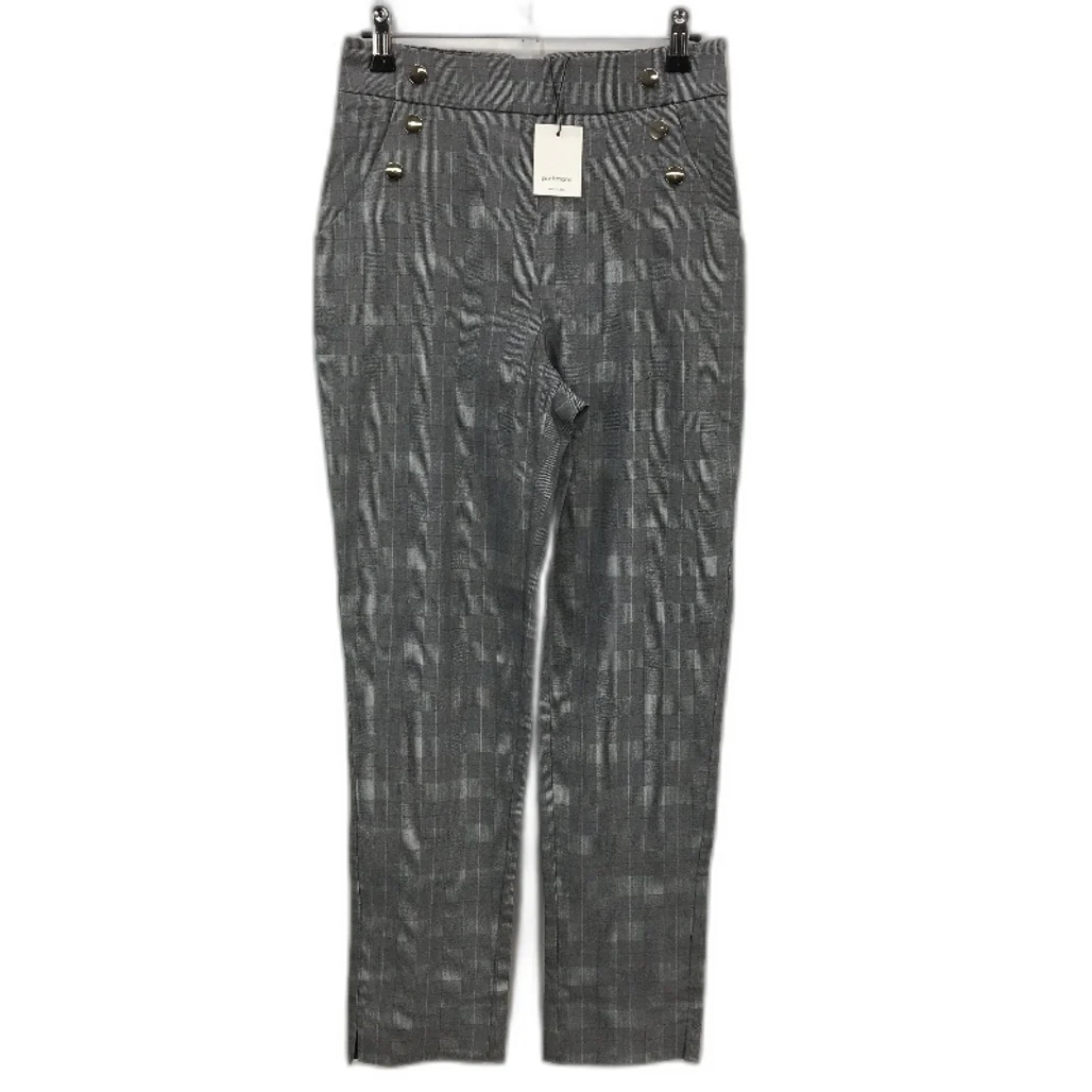 Portmans Black Pink Check Side Zip Casual Slim Fit Pants Ladies Size 8 NEW