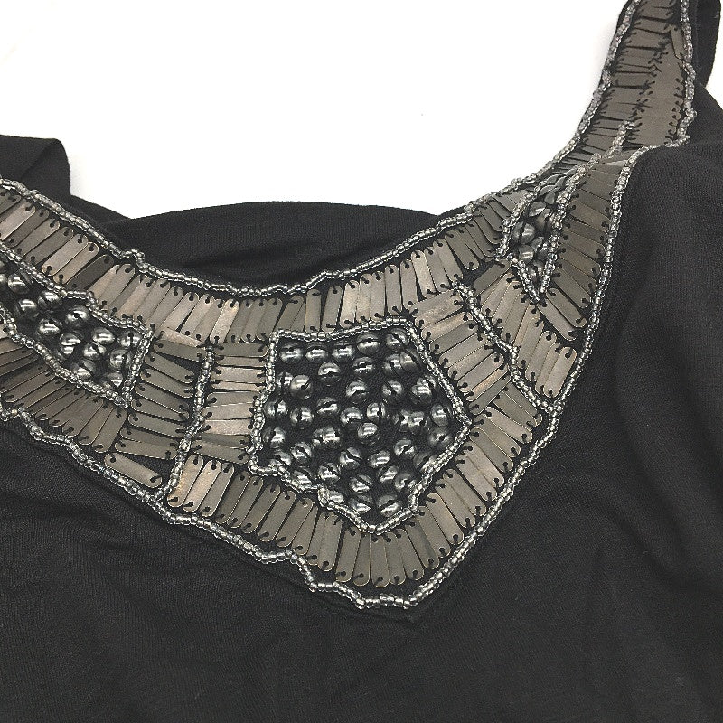 Fresh Soul Bejeweled Neck Black Drawstring Midi Dress Ladies Size AU 8 NEW - Image 3