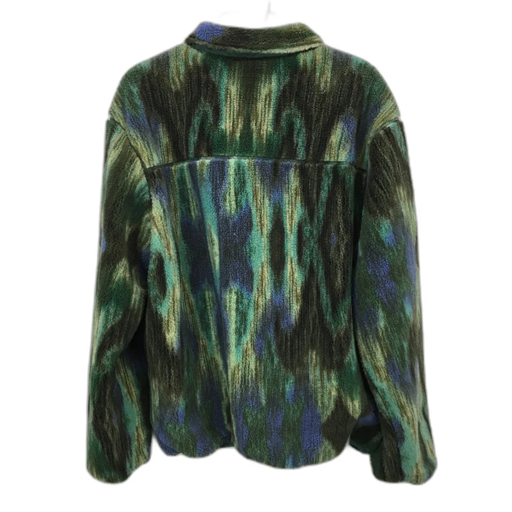 Insight Abstract Green Polar Fleece Quarter Zip Jumper Mens Size Small NEW - Image 2
