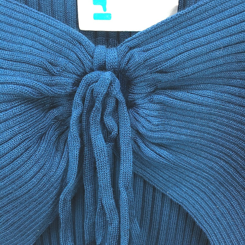 Valleygirl Longsleeve Ribbed Cut Out Teal Midi Dress Ladies Size Small NEW - Image 3