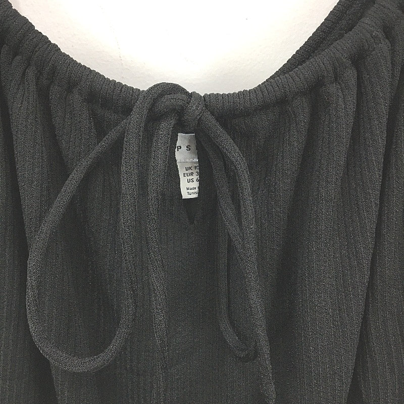 TopShop Off Shoulder Flutter Sleeves Ribbed Black Mini Dress Ladies Size AU 10 - Image 3