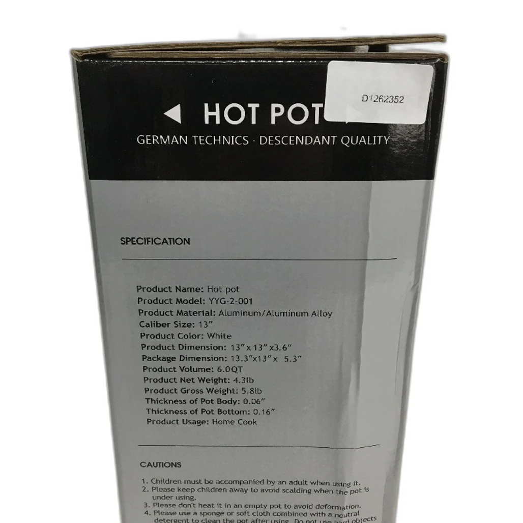 Kerykwan White Chinese Shabu Shabu Hot Pot With Divider All Hob Cooker 4.5L NEW - Image 6