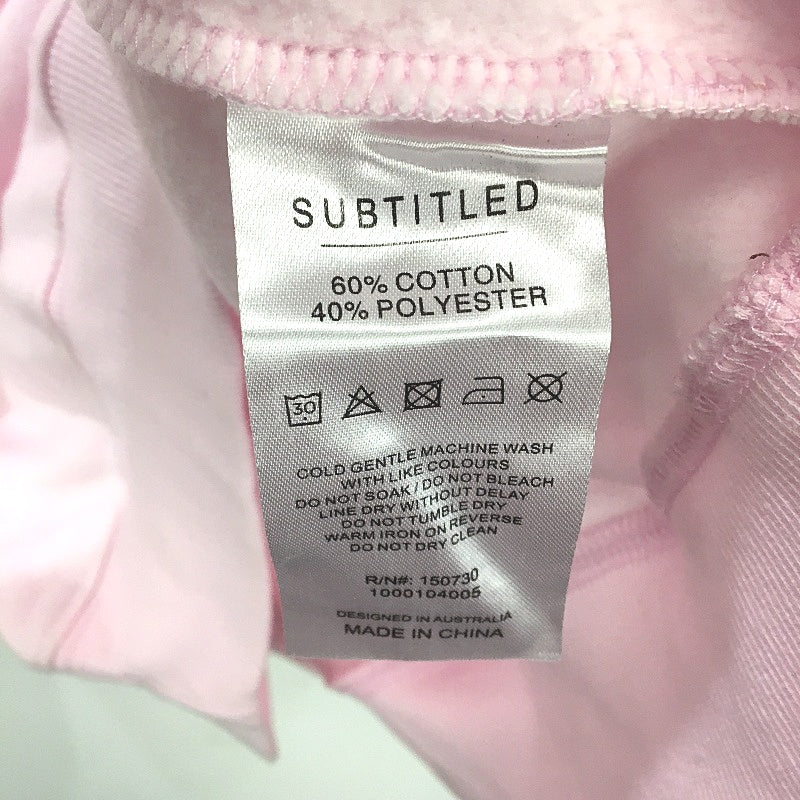 Subtitled Originals Soft Pink Classic Fleece Crew Neck Jumper Unisex Sze XXL NEW - Image 5