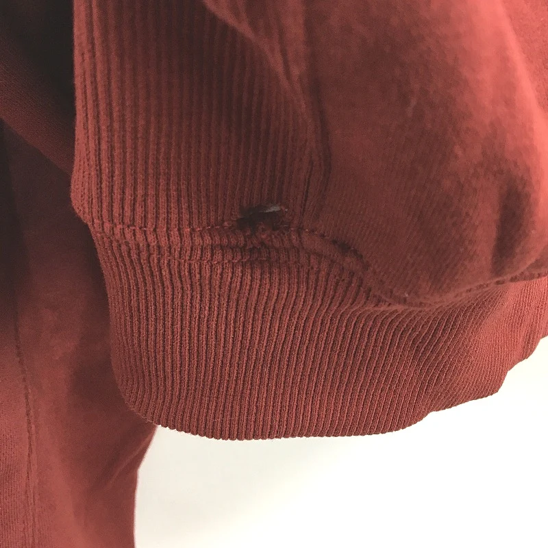 Subtitled Originals Rust Red Hooded Crop Short Zip Up Jumper Ladies Size XS NEW - Image 3