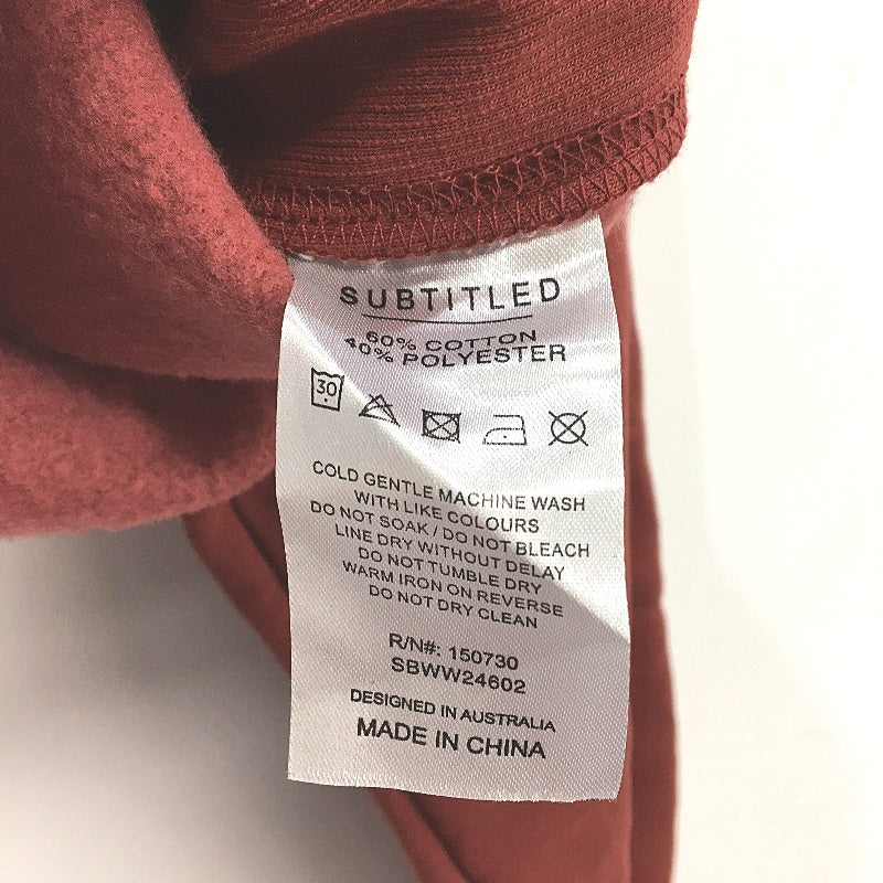 Subtitled Originals Rust Red Hooded Crop Short Zip Up Jumper Ladies Size XS NEW - Image 6