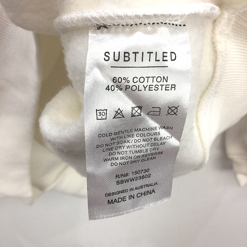 Subtitled Originals White Classic Fleece Crew Neck Jumper Unisex Size Small NEW - Image 6