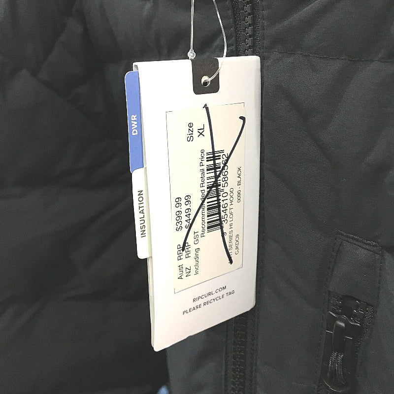 Rip Curl Black Anti Series Elite Hi Loft 600+ Down Hooded Puffer Coat Sze XL NEW - Image 9