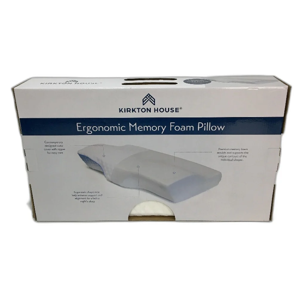 Kirkton House Thin Ergonomic Memory Foam Pillow & Removable Cover 57 x 34cm NEW - Image 2