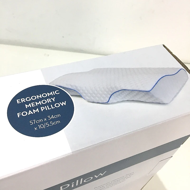 Kirkton House Thin Ergonomic Memory Foam Pillow & Removable Cover 57 x 34cm NEW - Image 4