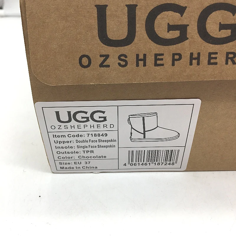 UGG Boots Australian Double Face Sheepskin Chocolate Unisex Size EU 37 M4 L6 NEW - Image 9