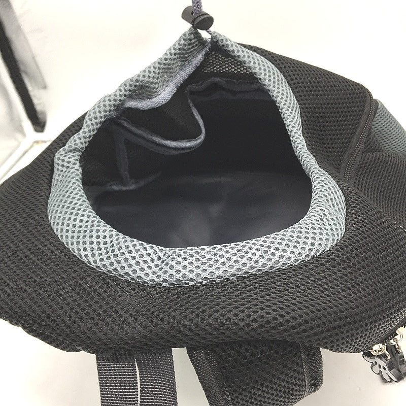 Black & Grey Mesh Round Drawstring Bag Padded Backpack For Sports Gym Workout - Image 6