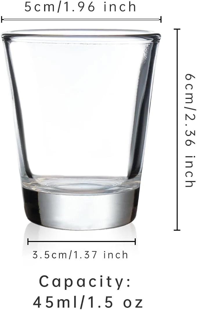 10 Pack 1.5oz Crystal Clear Shot Glasses with Heavy Base NEW - Image 2