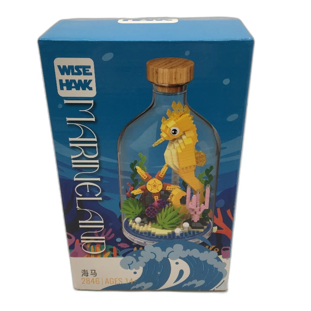 WiseHawk Miniature Seahorse Lego Blocks Figurine With Clear Display Jar - Image 3
