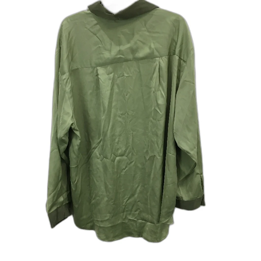 Alice In The Eve Juniper Silky Green Long Sleeve Button Up Dress Shirt Mens Sz M - Image 2