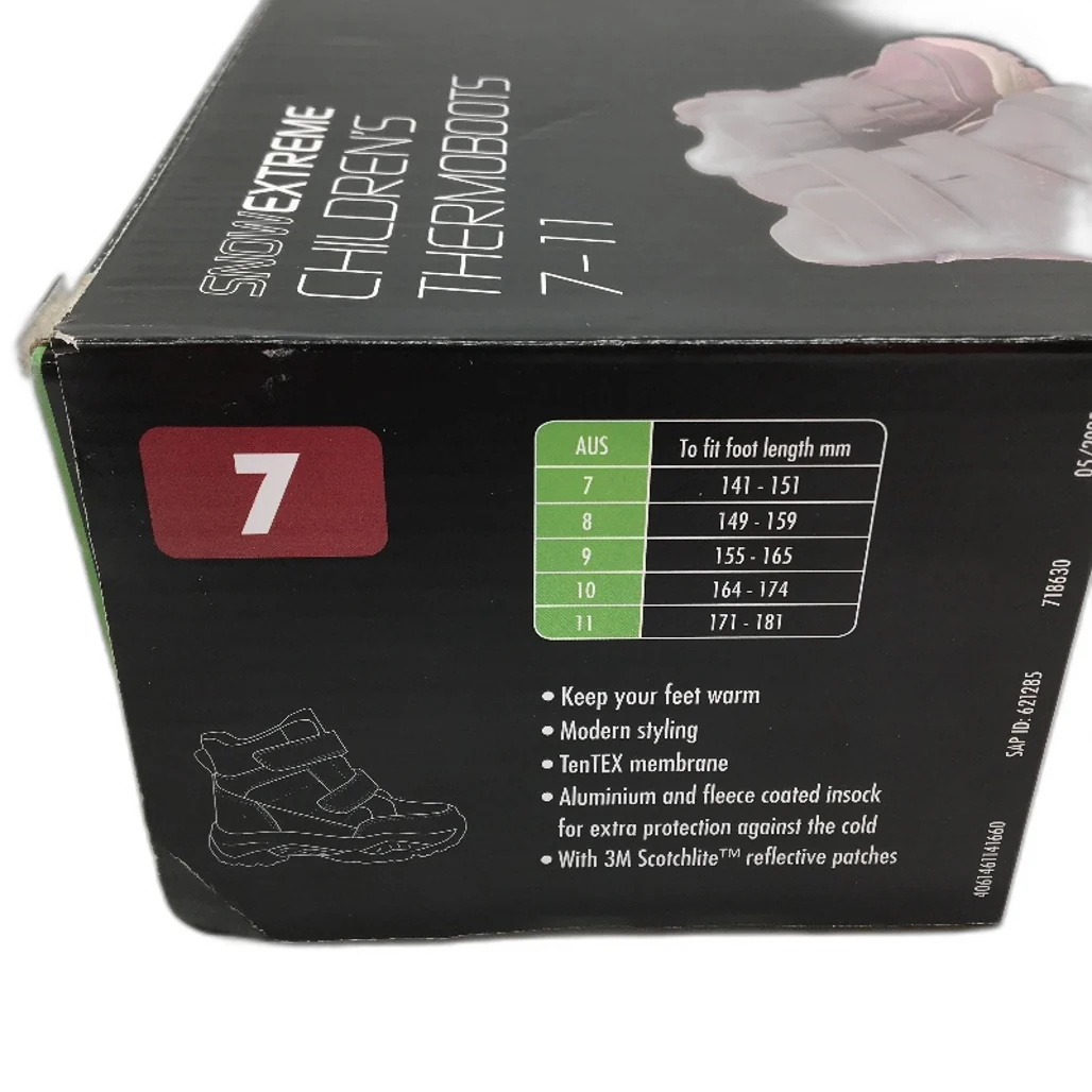 Crane Snow Extreme Thermoboots Aluminium & Fleece Lined Pink Kids Size 7 NEW - Image 9